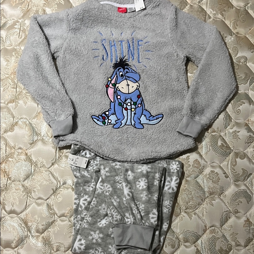 Disney Eeyore Soft Gray NWT Fleece Pajamas